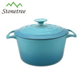 Cookware azul do ferro fundido da caçarola do esmalte 9pcs